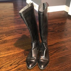 Calvin Klein black leather boots size 8